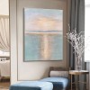 Sunbeam Surface-Luxury Vertical abstract Textured Seascape Painting for Modern Decor