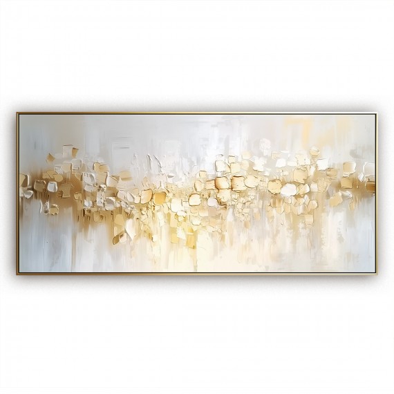 Sunlit Veil-Neutral Tones Textured abstract Oil Painting, Modern Wall Art for Home Decoration