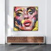 Temptation-Colorful abstract Portrait Oil Painting - Modern Pop Art Wall Decor for Home