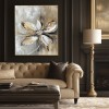 Textured Floral Oil Painting – Elegant 3D Flower Wall Art for Modern Interiors