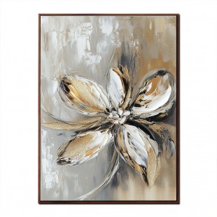 Textured Floral Oil Painting – Elegant 3D Flower Wall Art for Modern Interiors