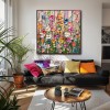 Textured Impasto Oil Painting - Colorful Poppy Floral Wall Art for Living Room Decor