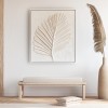 Textured Leaf Relief Wall Art - Framed Neutral-Tone Palm Leaf Decor for Home