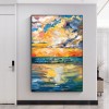 The Beauty of the Setting Sun-abstract Seascape Oil Painting - Coastal Sunset Wall Art