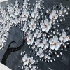 The Magnolia tree-White Flower tree Oil Painting - Textured Floral Wall Art for Living Room
