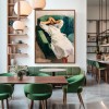 The Pause – Expressive Figurative Oil Painting of Reclining Woman on Green Sofa