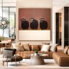 Three Watchers — Playful Minimal Animal Oil Painting for Modern Wall Art