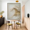Tidal Light – Textured Gold Wave Wall Art abstract Ocean Canvas Wabi sabi Vertical Decor