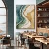 Tide of Gold – Plaster Art Texture Painting Luxurious Modern Coastal 3D Textured Beach Wall Art