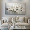 Tranquil Blossom-Handcrafted Textured Floral Oil Painting for Luxury Home Decor