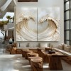 Twin Tide – Gold Textured Wave Diptych Wall Art abstract Ocean Canvas Wabi sabi Decor