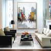 Urban Rhythm – Hand-Painted abstract City Street Oil Painting on Canvas
