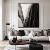 Veil of Depths - abstract Black and White Textured Oil Painting, Modern Wall Art for Home Decor
