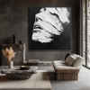 Veiled Expression: Black White abstract Textured Portrait Wall Art - 3D Modern Framed Decor