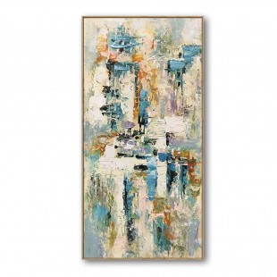 Venice-Textured abstract Cityscape Painting | Vertical Canvas Art for Modern Interiors