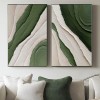 Verdant Waves Duo-Minimalist abstract Canvas painting for Modern Decor(2 Pieces)