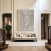 Wabi-Sabi Minimalist Wall Art – 3D Beige Textured abstract Canvas "Elegant Curves"