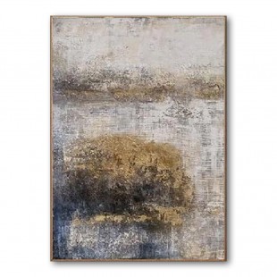 Wabi-Sabi Neutral abstract Canvas Wall Art - Textured Landscape（left）#iris1122