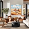 Western Cowboy Horse Racing Canvas – Rustic Wall Art for Home Decor