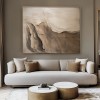Whispers of Dawn: Textured abstract Oil Painting - Brown and Beige Landscape Wall Art for Modern Interiors