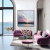 Whispers of Dawn – abstract Textured Seascape Oil Painting, Modern Minimalist Wall Art for Living Room