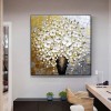 White Lily Vase-3D Textured White Flower Bouquet Oil Painting, Modern Floral Wall Art for Home Decoration