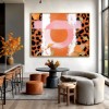 Wild Echo — abstract Leopard Print Wall Art, Modern Pink & Orange Canvas Décor