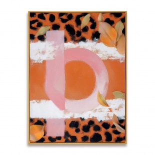 Wild Echo — abstract Leopard Print Wall Art, Modern Pink & Orange Canvas Décor