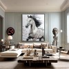 Wings of Grace – Textured abstract Horse Oil Painting, Modern Animal Wall Art for Living Room or Office