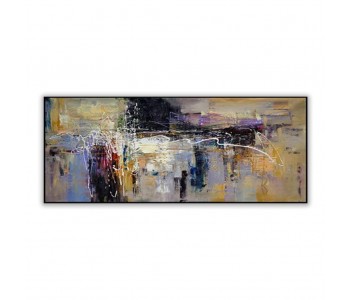 Zoom-abstract Oil Painting with Bold Colors and Dynamic Texture
